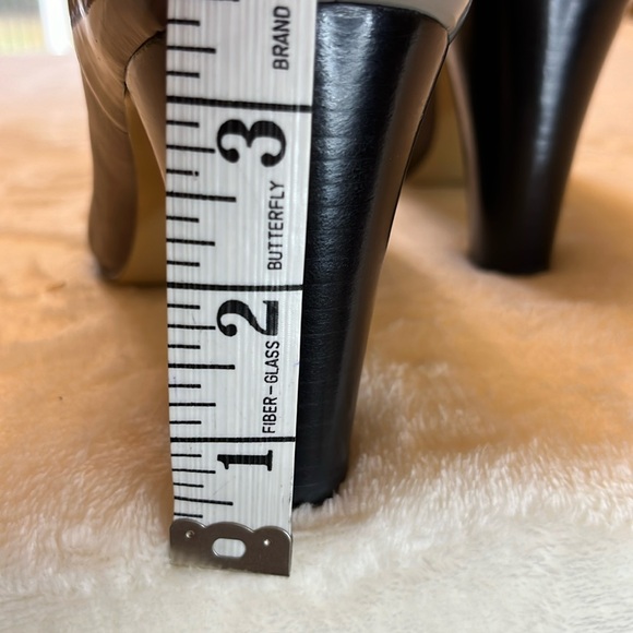 Nine West High Heel Shoes Slate Gray Size 7.5 Patent Toe/Heel Ankle Strap GREAT - Picture 14 of 14